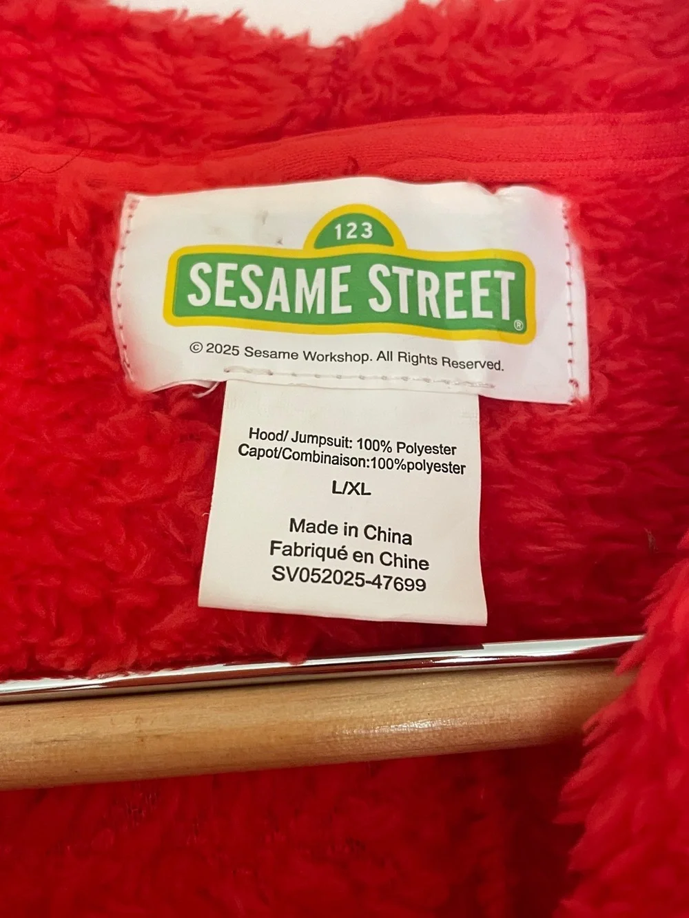Sesame Street Elmo Onesie Costume (Adult Large)